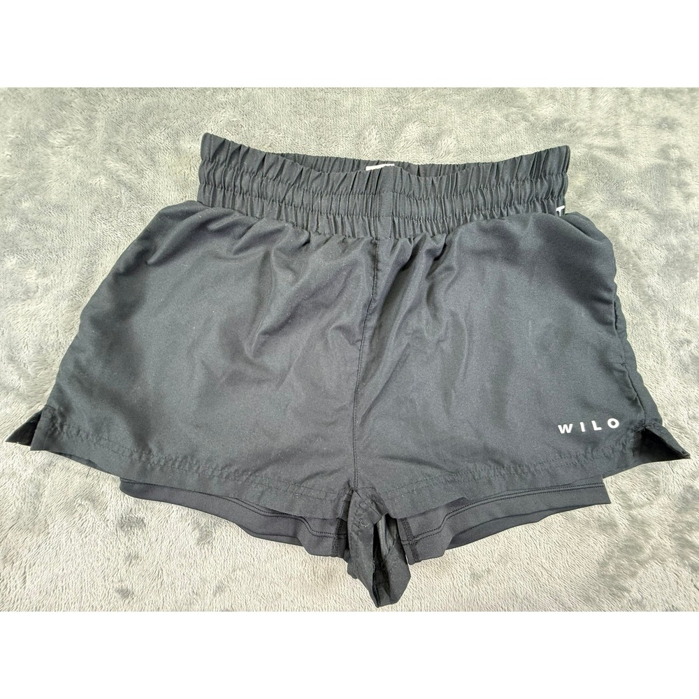 WILO The Label Womens Black High Waisted Running Shorts with Liner Size Small